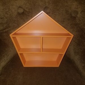 Orange Pentagon Shaped Display Shelf